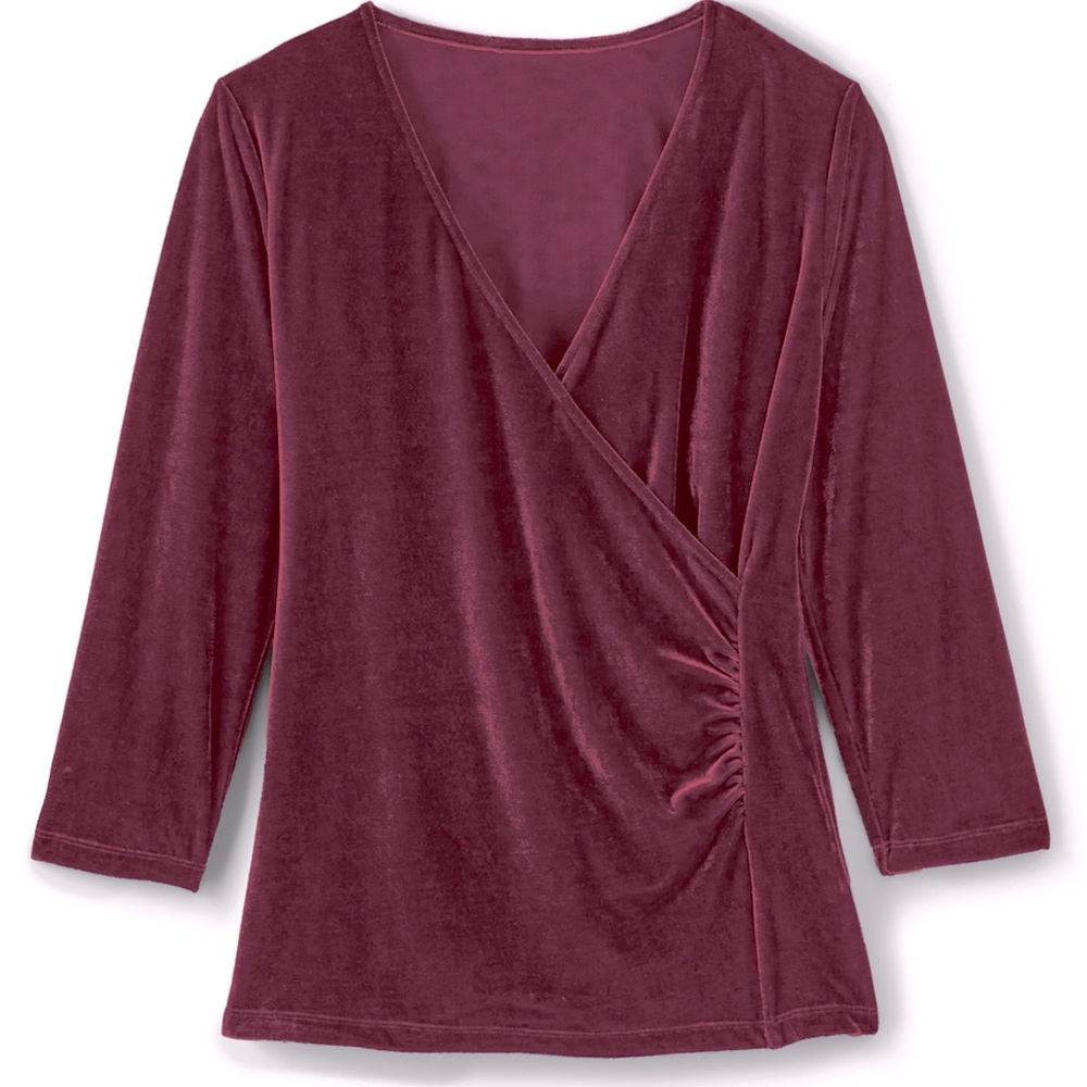 Soft Surroundings sunset purple velvet knit top. Size Petite  Medium. NWT.